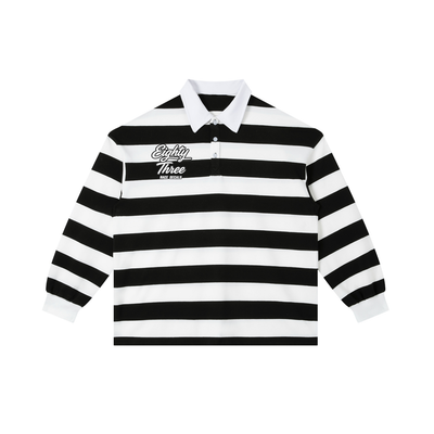 Color Block Stripe Polo Shirt