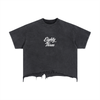 Vintage Wash Boxy Distressed Hem T-Shirt