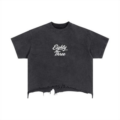 Vintage Wash Boxy Distressed Hem T-Shirt